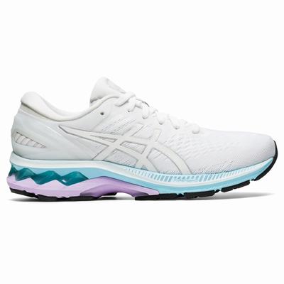 Asics Gel-Kayano 27 - Naisten Juoksukengät - Valkoinen/Hopea